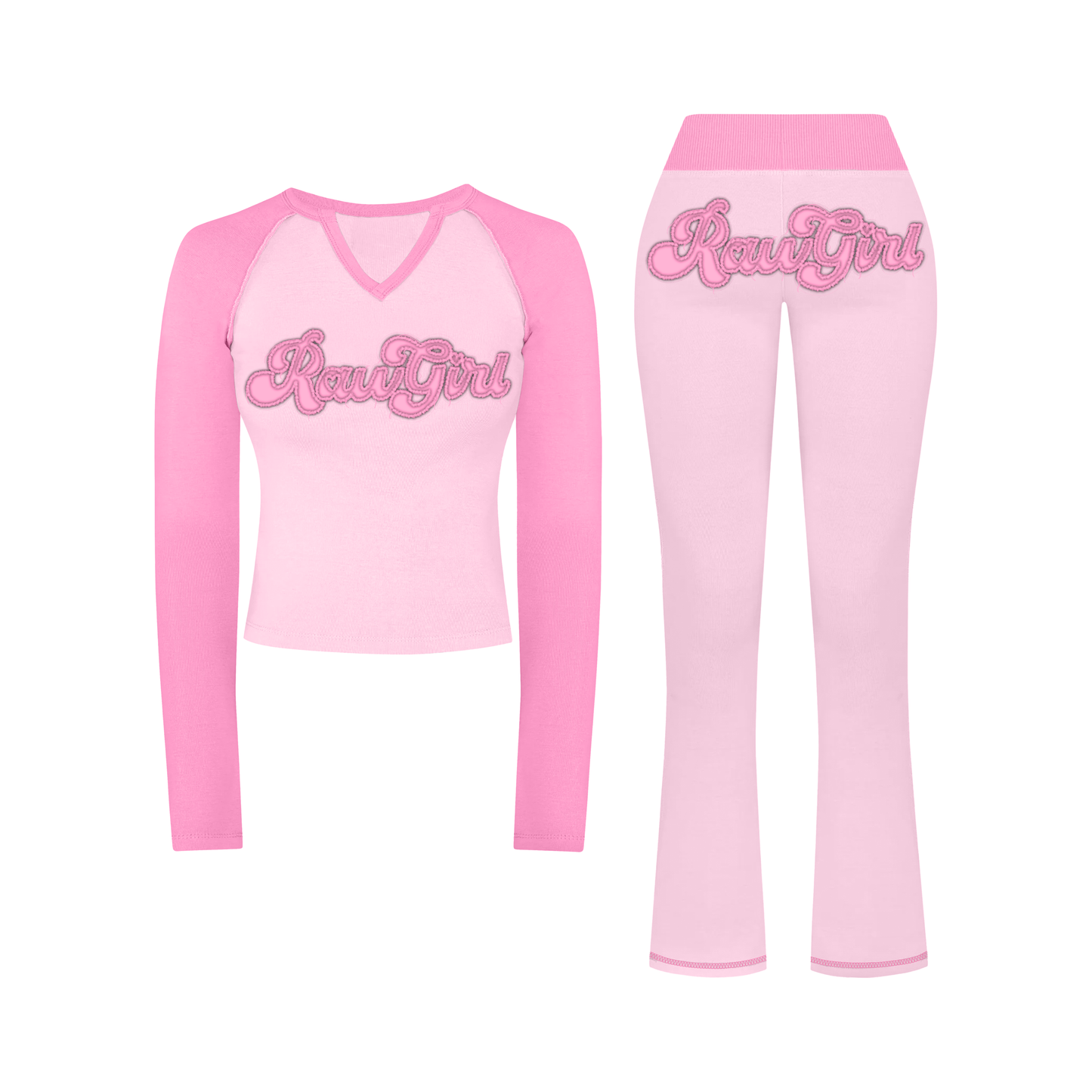 Raw Girl Flare Set - Pink